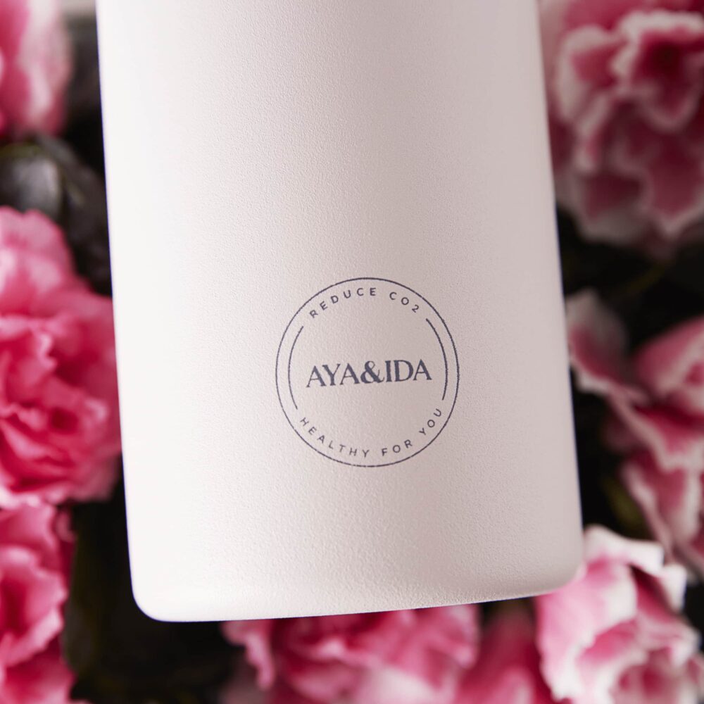 AYA&IDA Soft Rose Logo Close-up